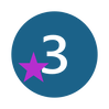 three stars purple